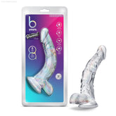 B Yours Diamond By Blush® | Luster Realistic G-Spot Clear 8.5-Inch Long Dildo With Balls & Suction Cup Base-French Quarter Lingerie